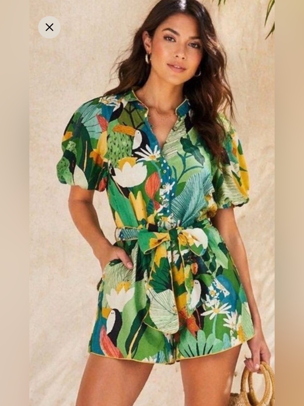 FARM Rio puff sleeve romper
